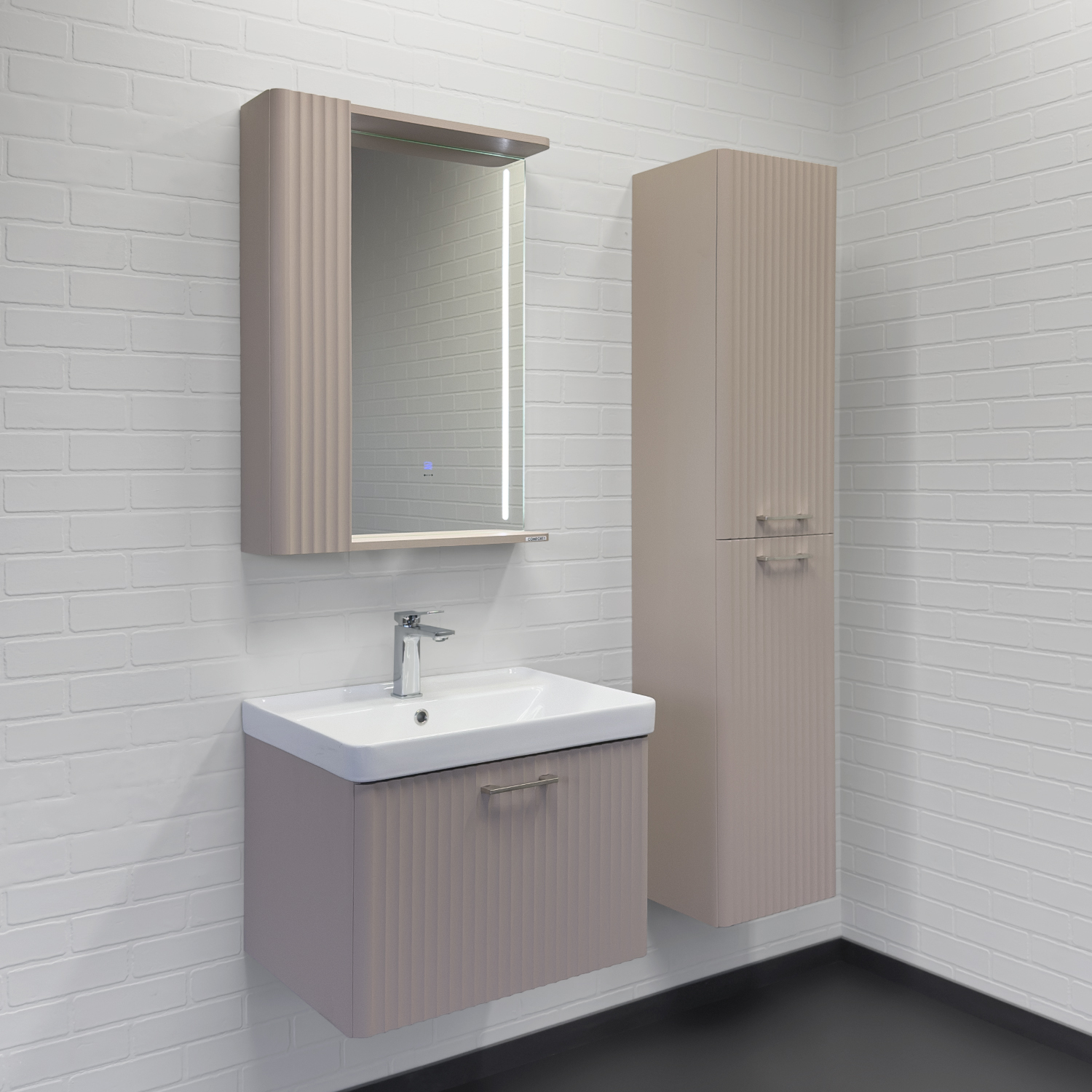 Шкаф-колонна для ванной комнаты Comforty Ангара-35 дуб латте