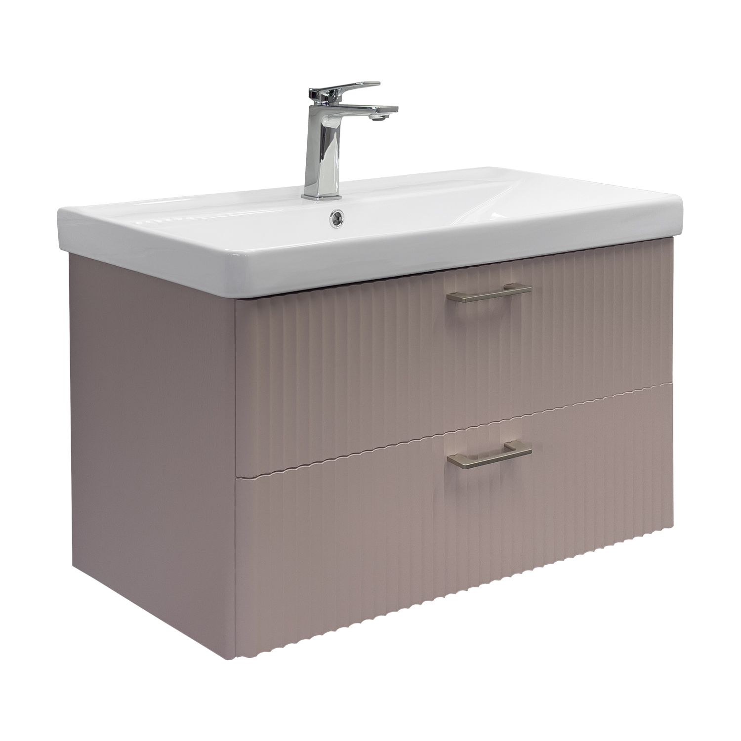 Тумба-умывальник Comforty Ангара-90П дуб латте с раковиной 4490