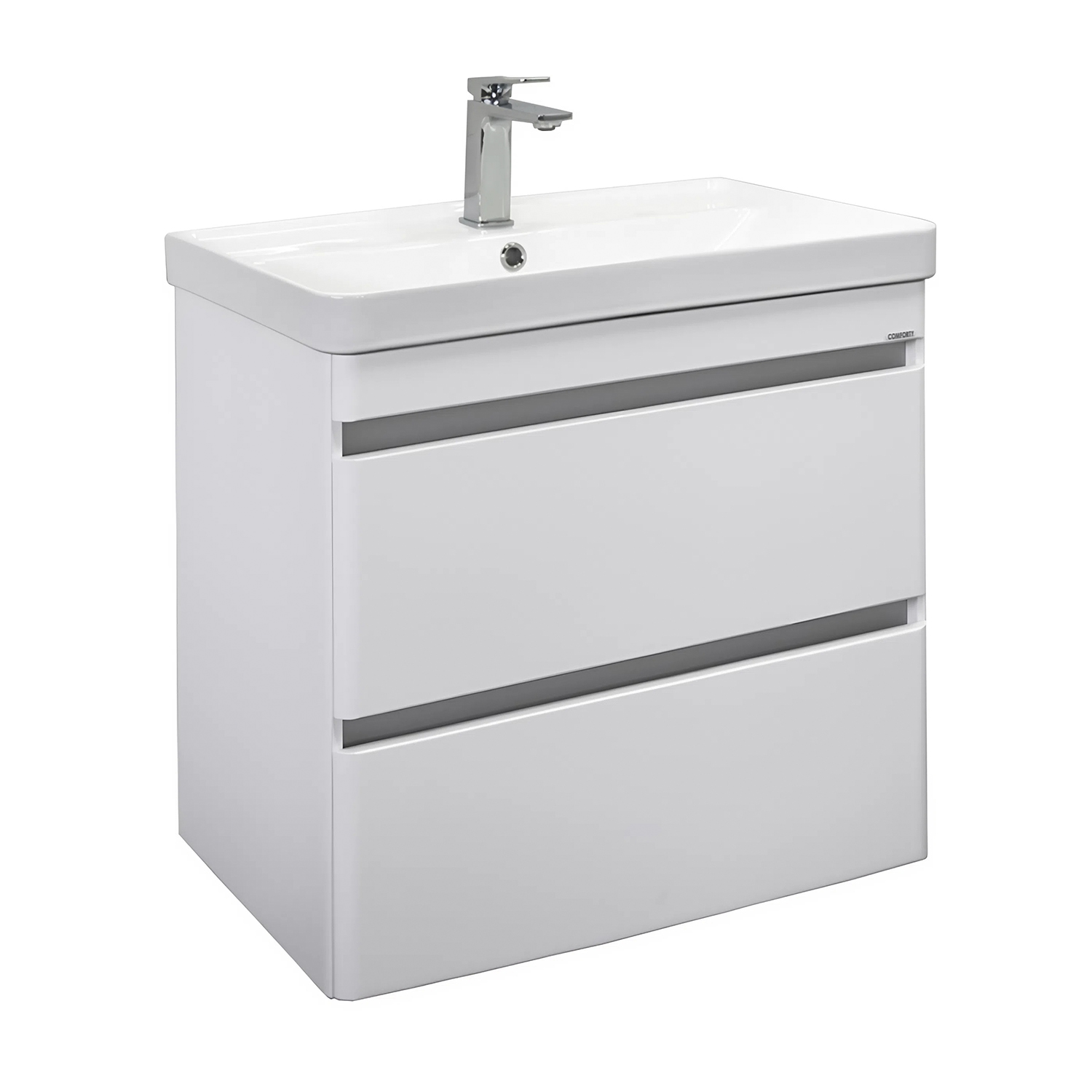 Тумба-умывальник подвесная Comforty Валдай-70П2 белая матовая с раковиной 4470