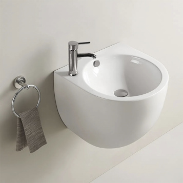 Подвесная раковина моноблок 50 см с закругленной чашей Comforty 500F