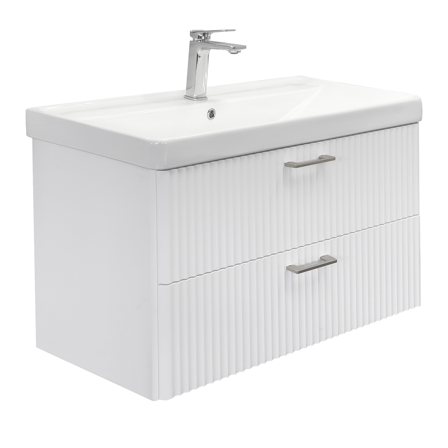 Тумба-умывальник Ангара-90П белый матовый c раковиной Comforty 4490