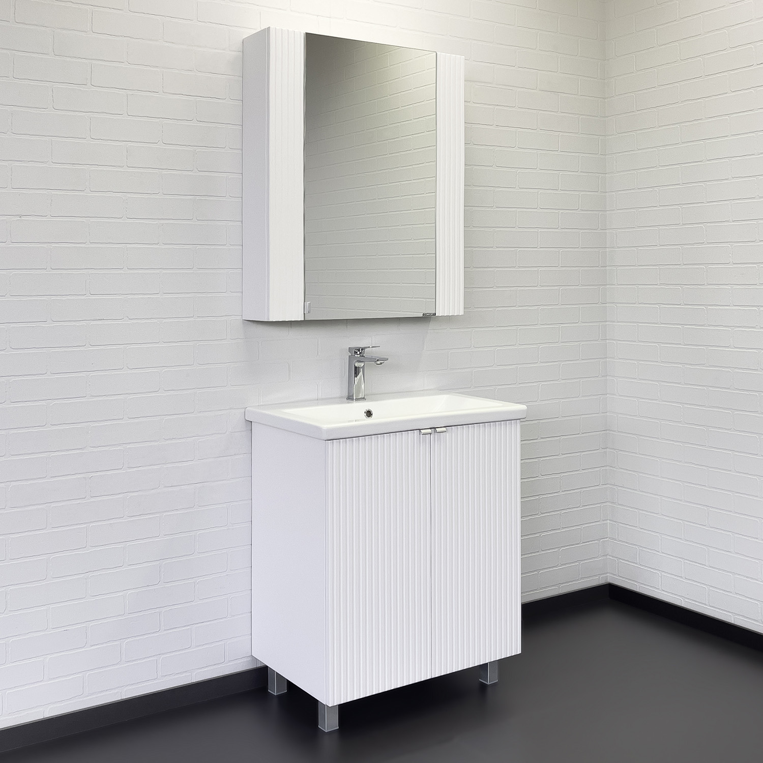 Зеркало-шкаф Comforty Лима-70 белый матовый