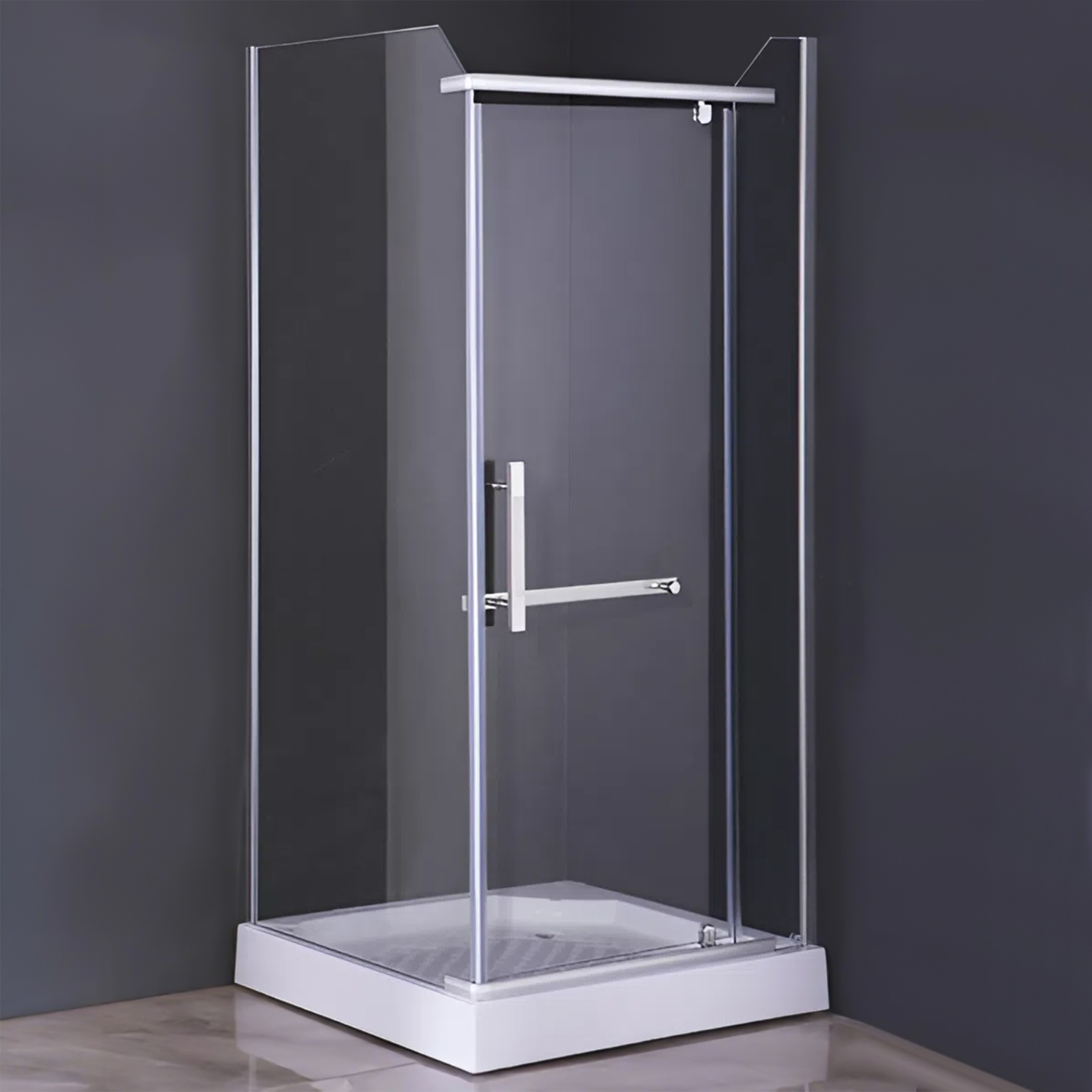 Квадратное душевое ограждение Comforty 32N прозрачное стекло, с поддоном, 900*900*1975