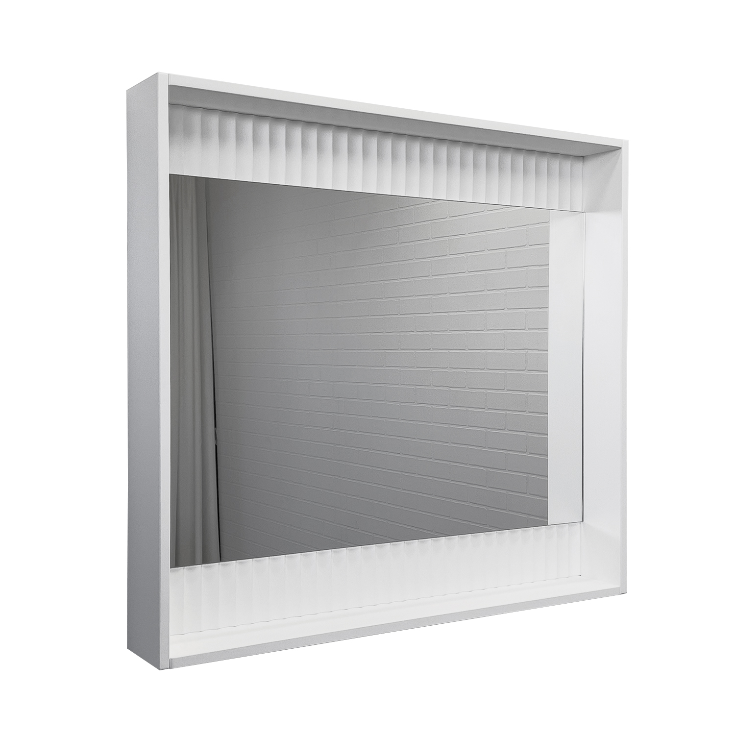 Зеркало-короб Comforty Марсель-90 белое матовое с подсветкой