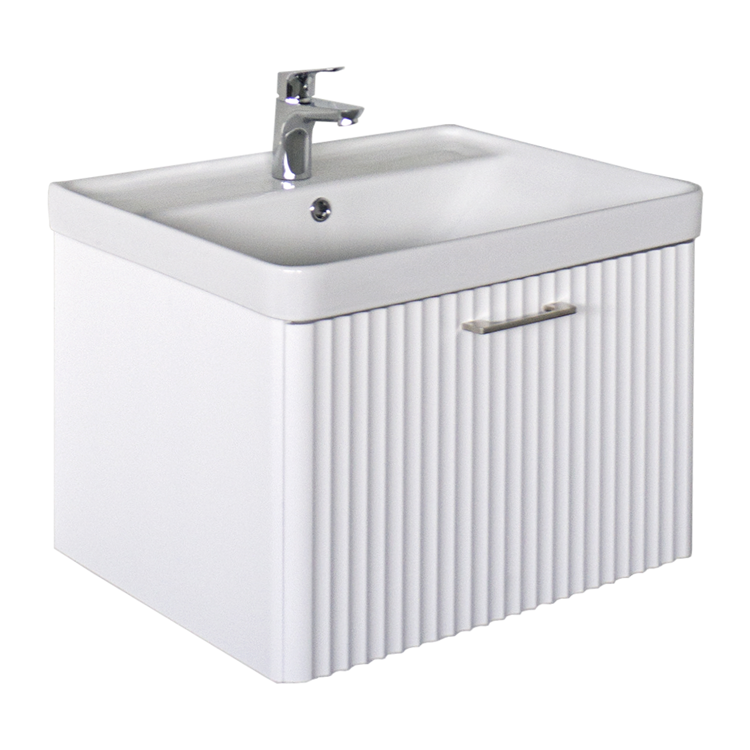 Тумба-умывальник Ангара-60П белая матовая c раковиной Comforty 4460