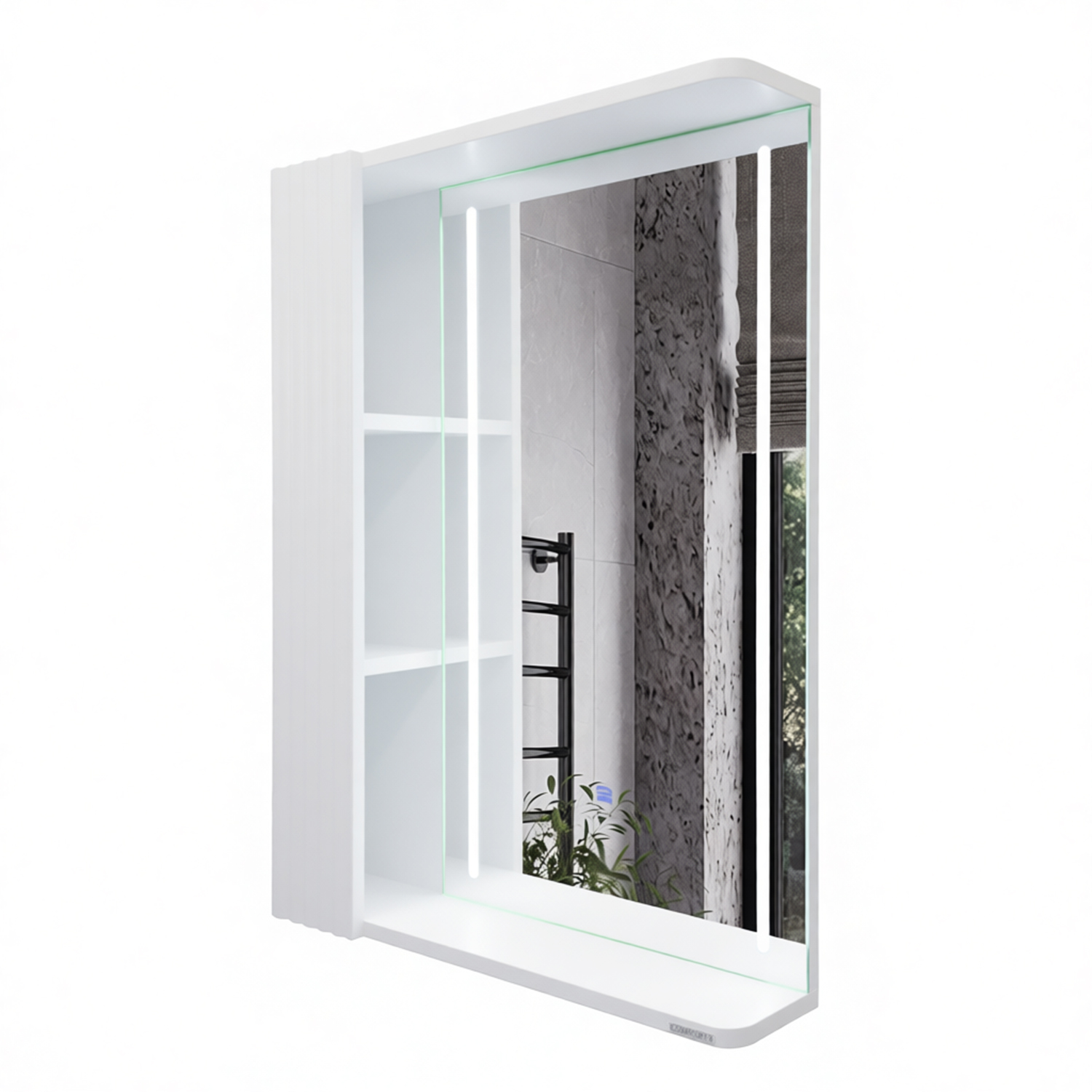 Зеркало-шкаф Comforty Ангара-60 белый матовый со светодиодной подсветкой