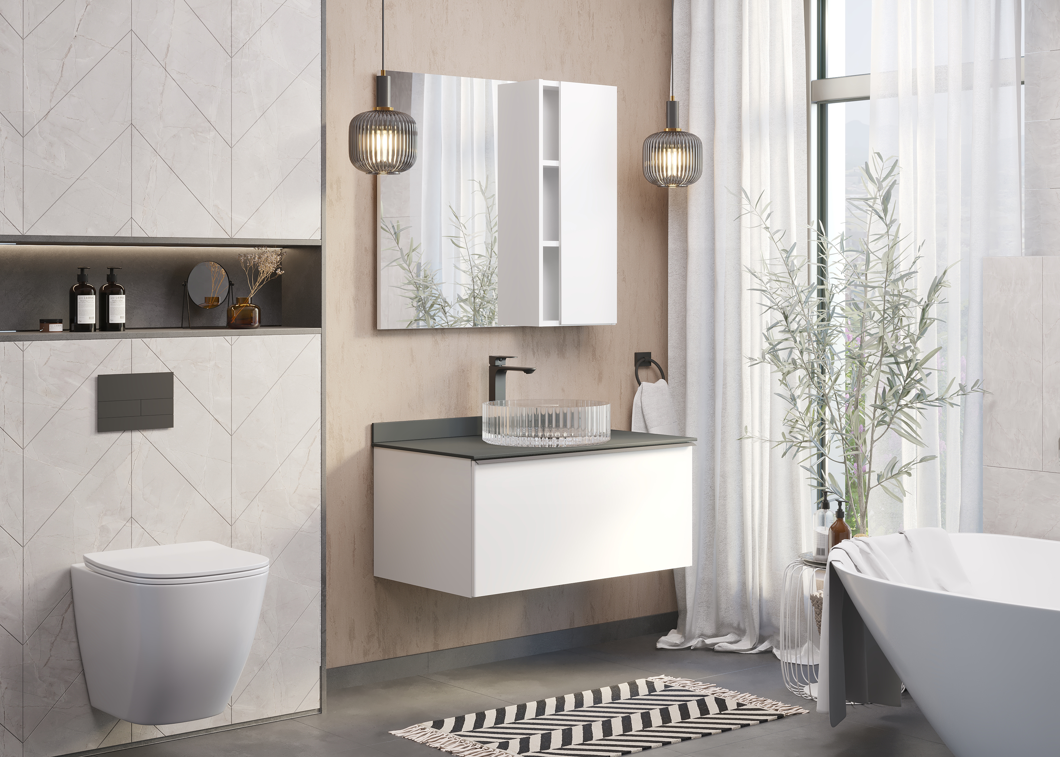 Идеальное решение для просторных ванных комнат