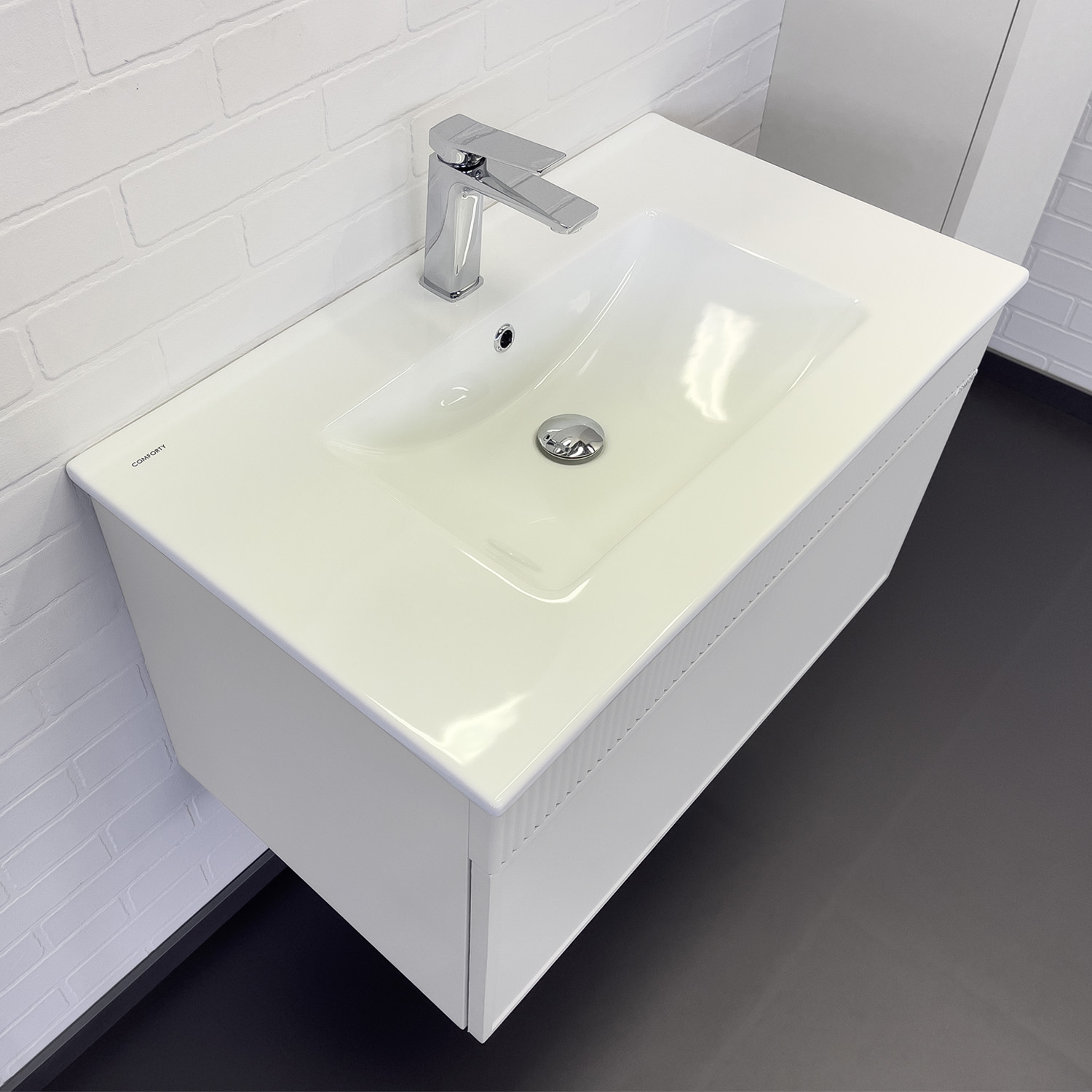 Тумба-умывальник для ванной Comforty Мадрид-80 белый матовый с раковиной Comforty 80E