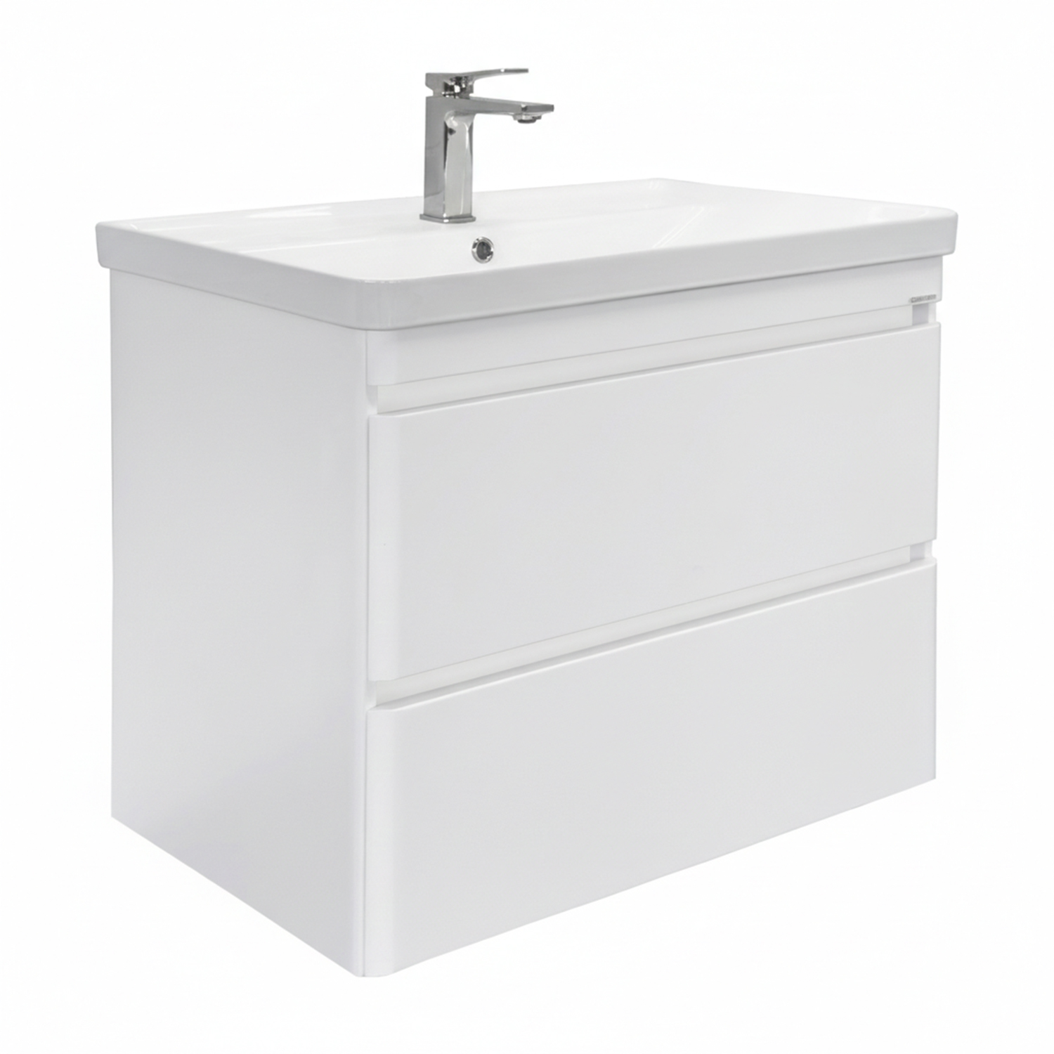 Тумба-умывальник подвесная Comforty Енисей-80П2 белый глянец c раковиной 4480