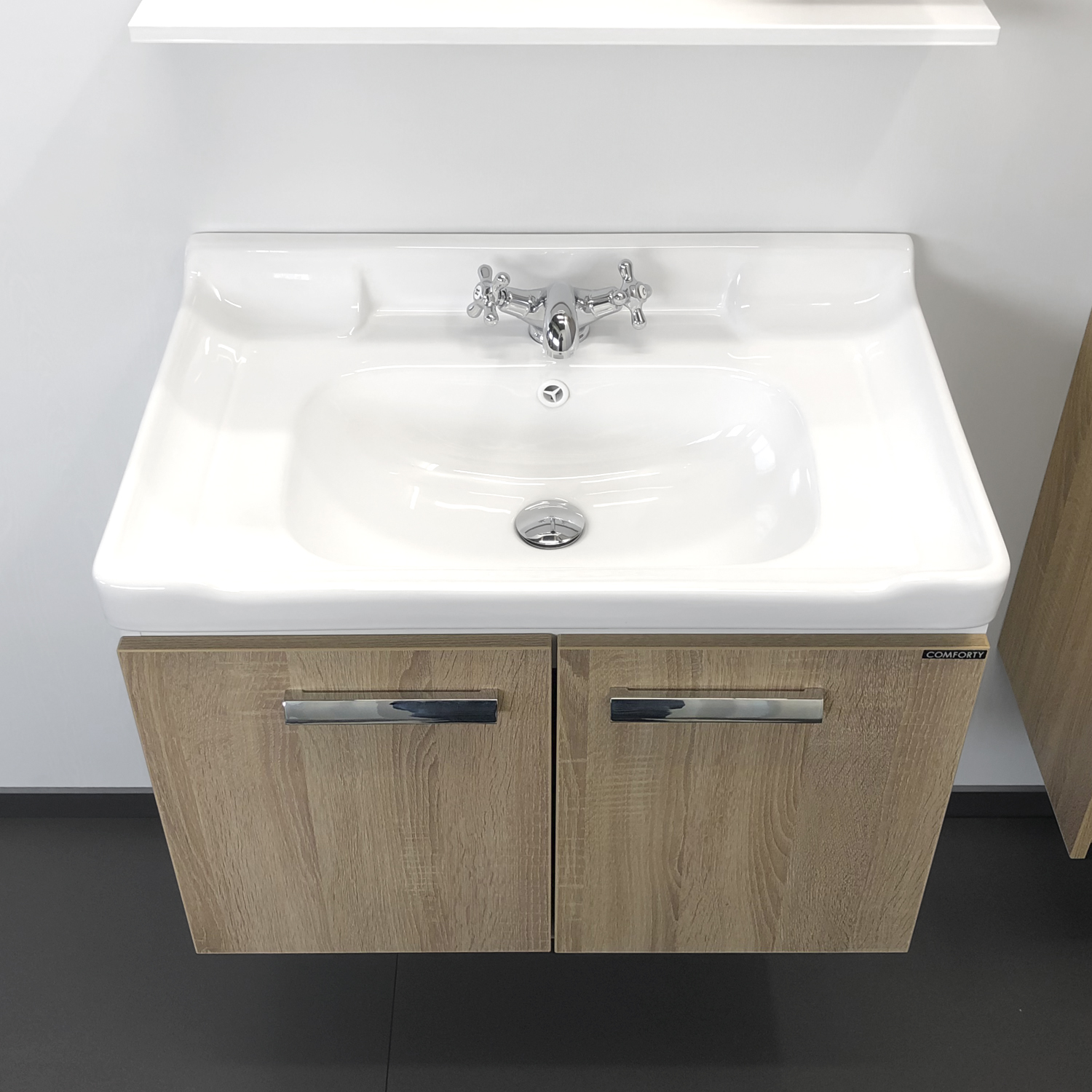Тумба-умывальник Comforty Рига 70 дуб сонома с раковиной Comforty 9335-70