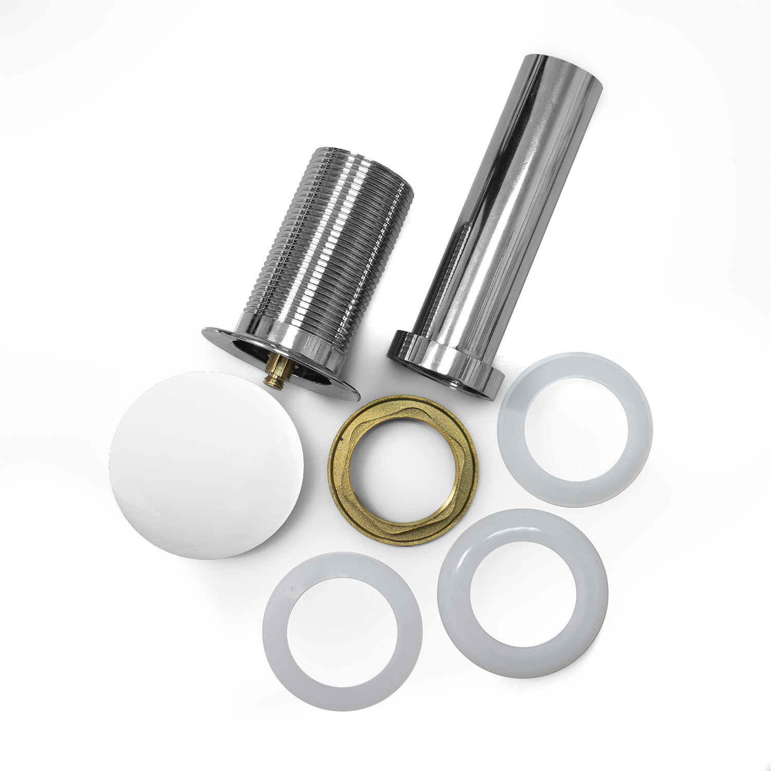 Донный клапан для раковин без перелива с белым керамическим верхом Comforty DK-01