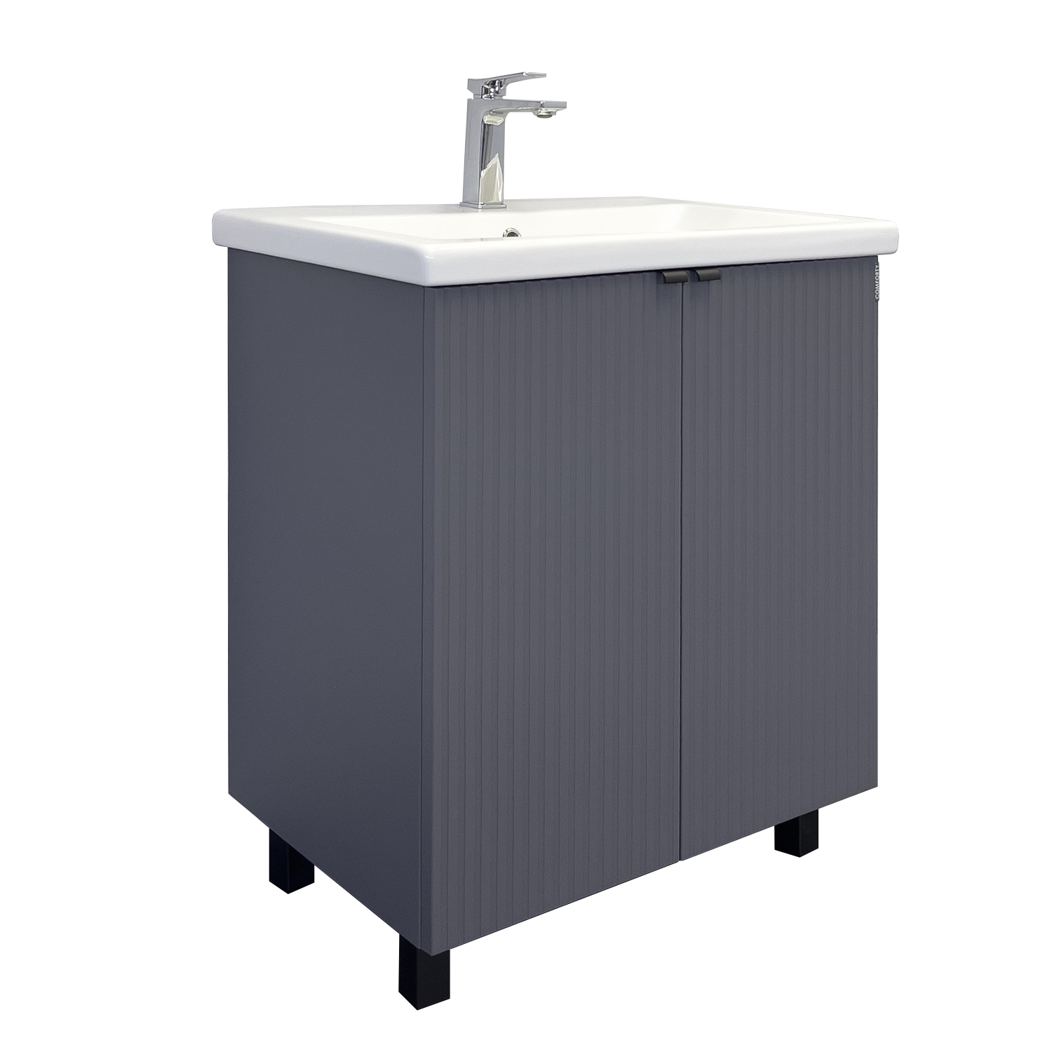 Тумба-умывальник Comforty Лима-70 антрацит с раковиной Комо 70