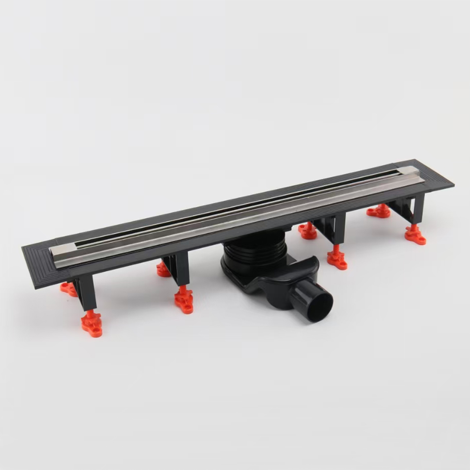 Желоб водоотводящий пластиковый 800мм с щелевой решеткой хром матовый CF6T2180