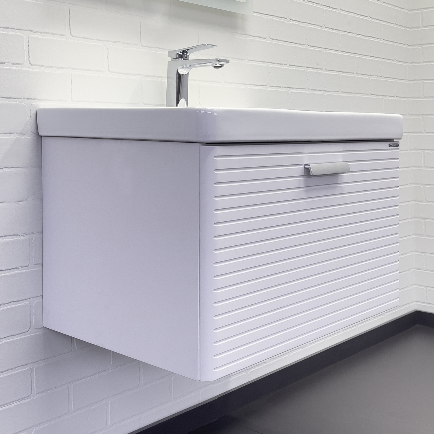 Подвесная тумба-умывальник Comforty Танжер-70П белая матовая с раковиной Comforty 4470