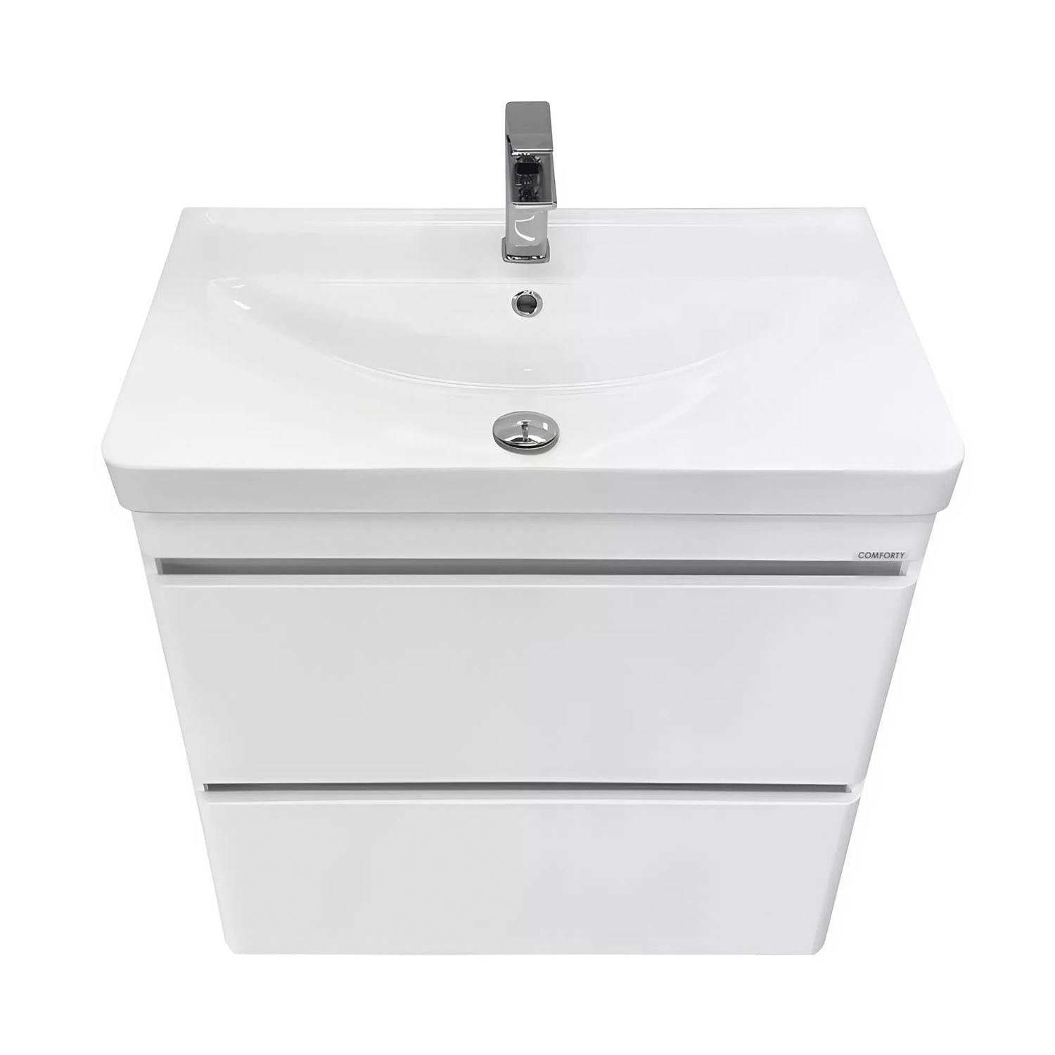 Тумба-умывальник подвесная Comforty Валдай-70П2 белая матовая с раковиной 4470