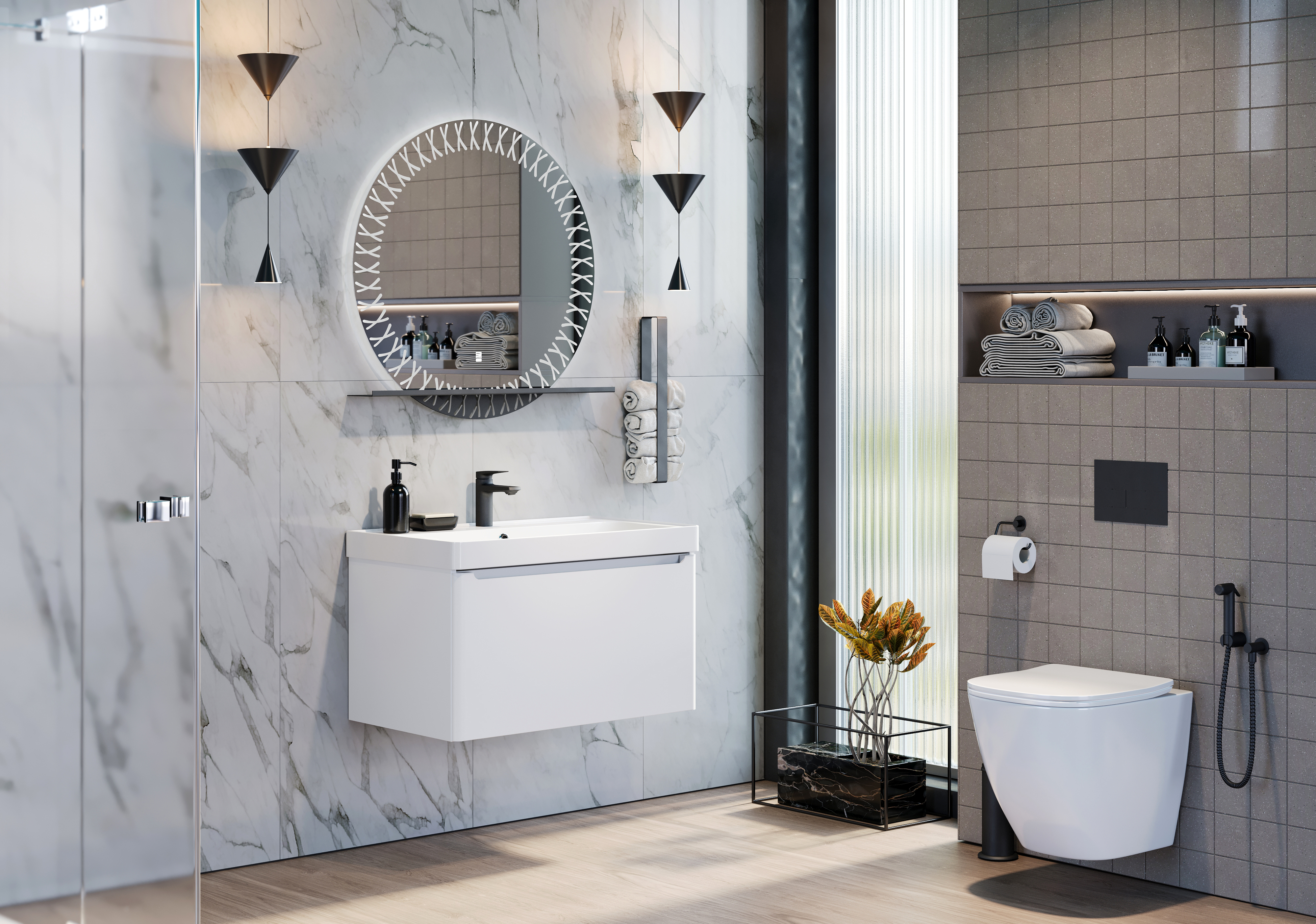 Идеальное решение для просторных ванных комнат