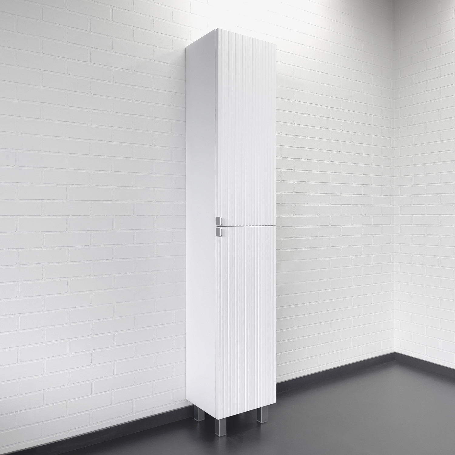 Напольная шкаф-колонна для ванной Comforty Лима 35Н белая матовая