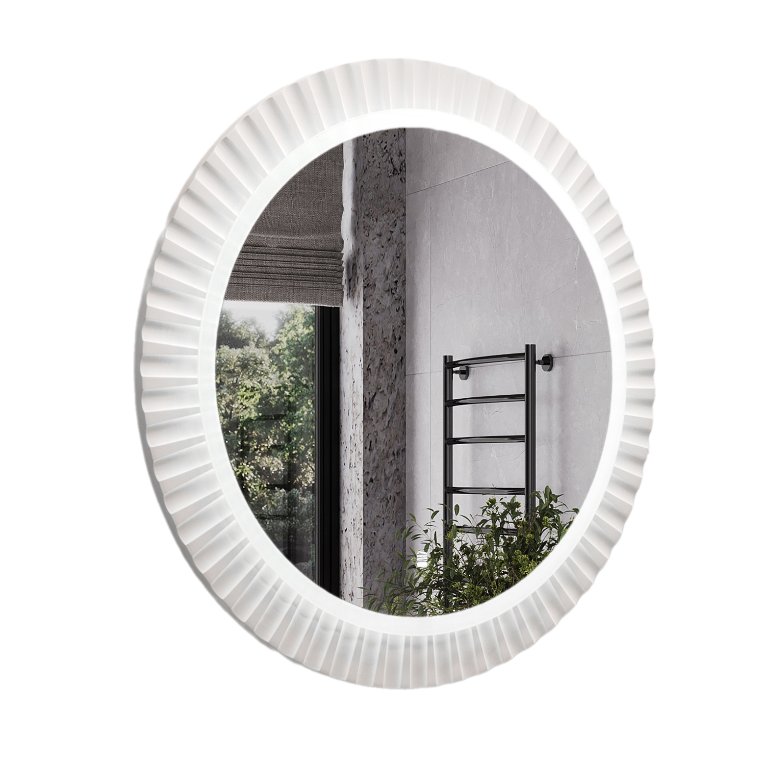 Зеркало Comforty Мадрид-70 светодиодная подсветка, бесконтактный сенсор, антизапотевание, белая матовая эмаль