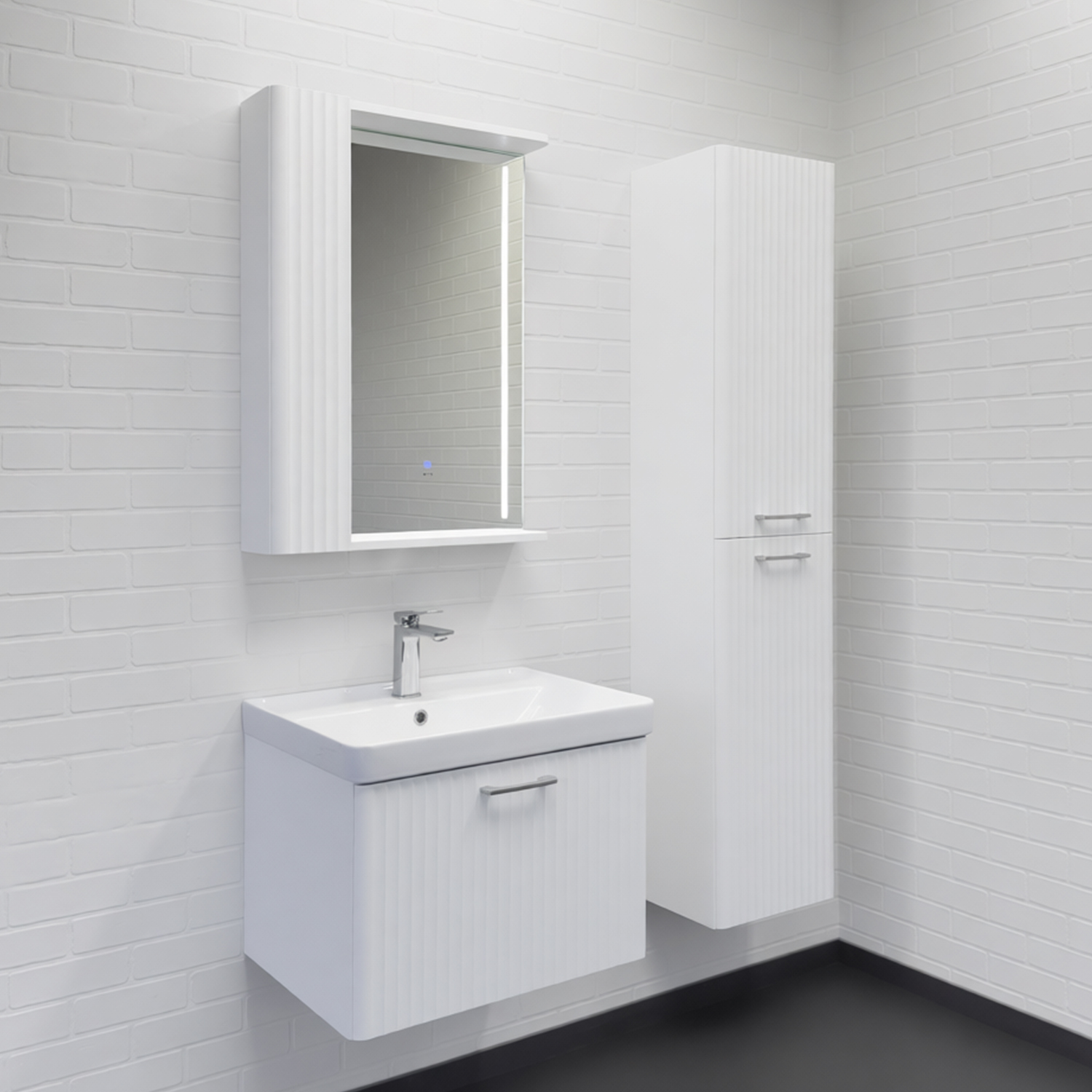 Шкаф-колонна для ванной комнаты Comforty Ангара-35 белая матовая