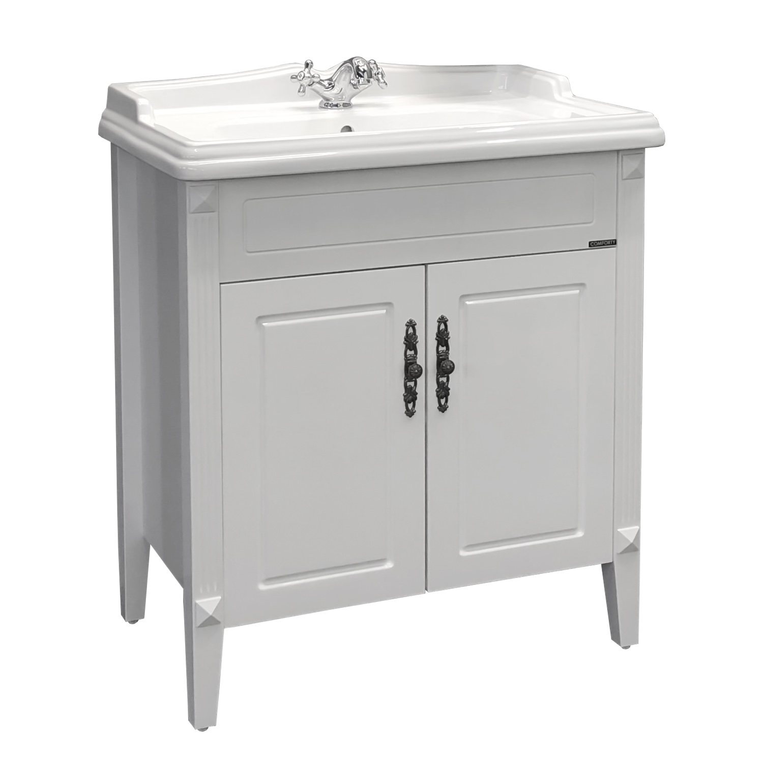 Comforty. Тумба-умывальник "Палермо-80 белый глянец с раковиной Comforty 3380