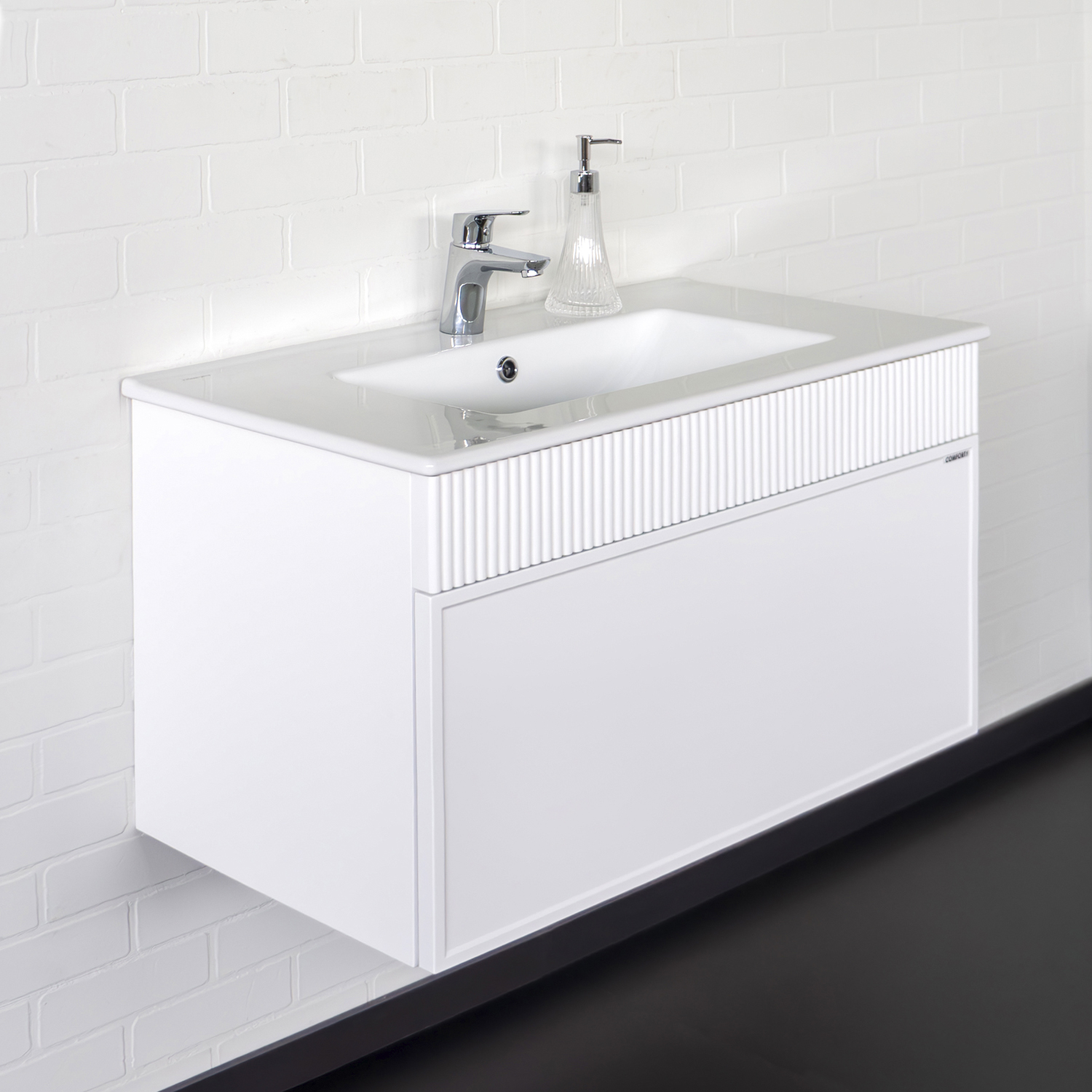 Тумба-умывальник для ванной Comforty Мадрид-80 белый матовый с раковиной Comforty 80E