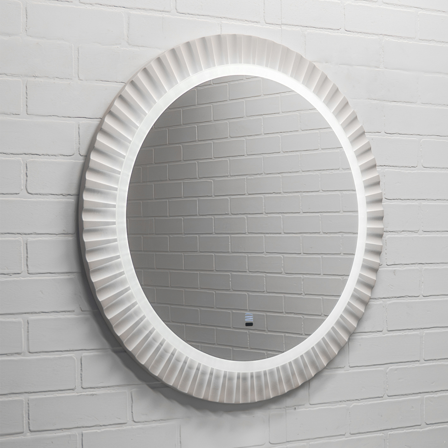 Круглое зеркало Comforty Мадрид-70 светодиодная подсветка, бесконтактный сенсор, серый шёлк