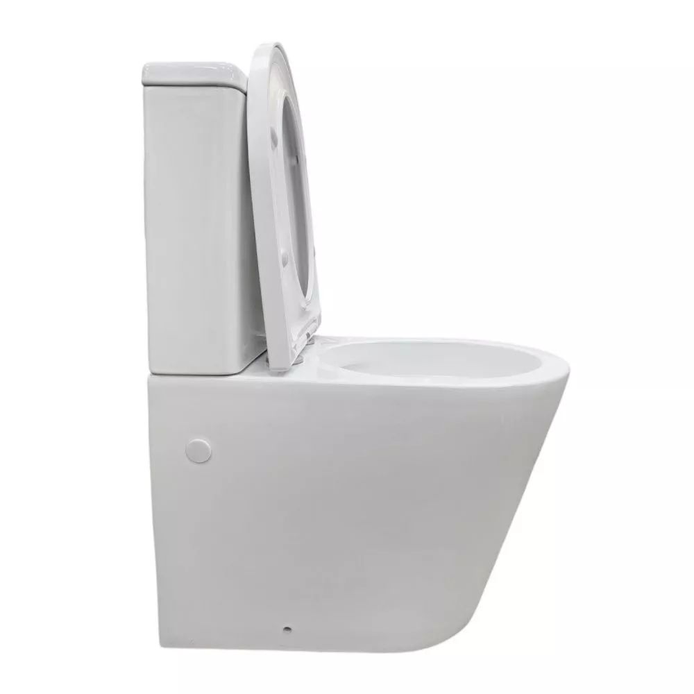 Безободковый унитаз-компакт Comforty CF41273S2 универсальный выпуск, двухрежимный, сиденье дюропласт с микролифтом