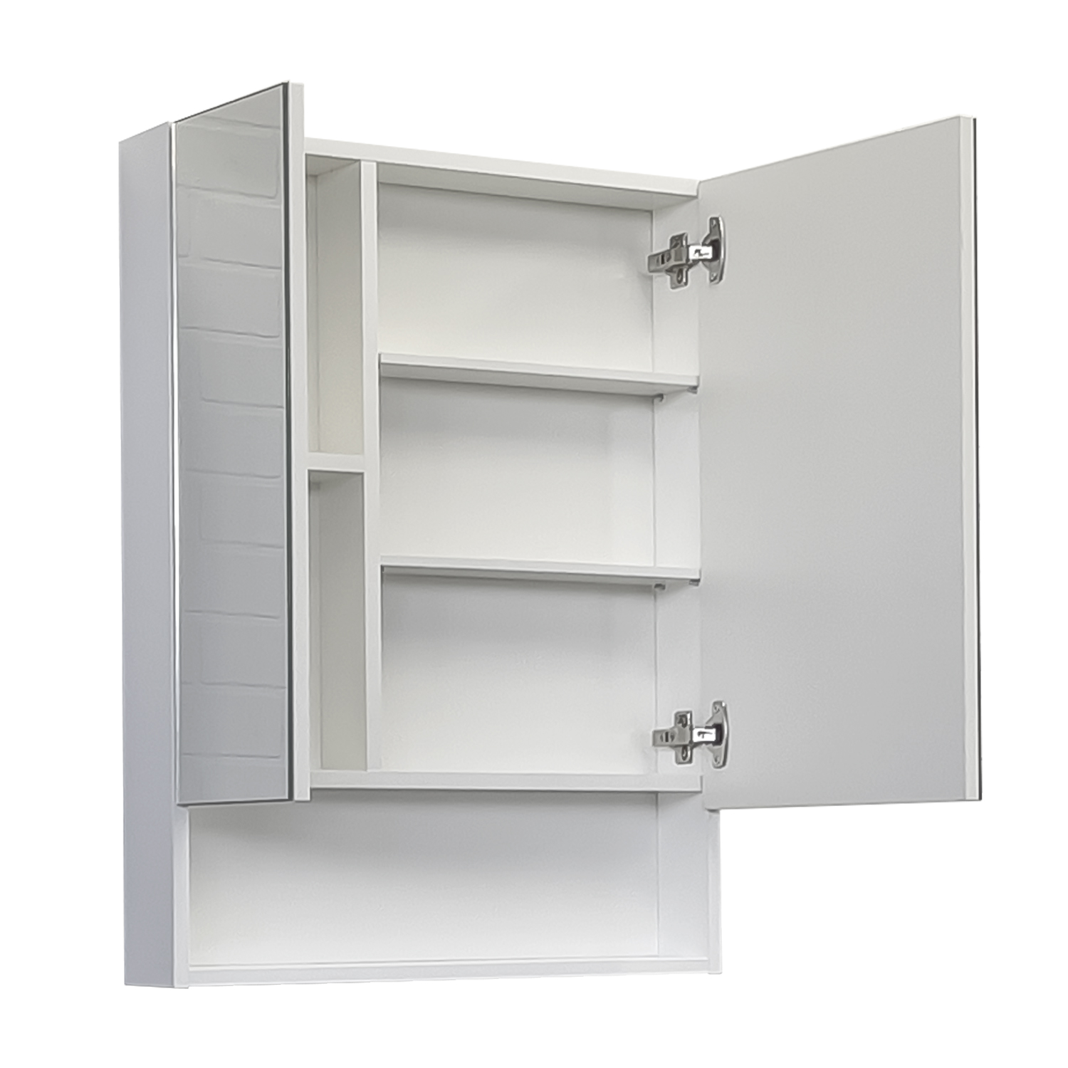 Зеркало-шкаф Comforty Никосия-60 белый глянец