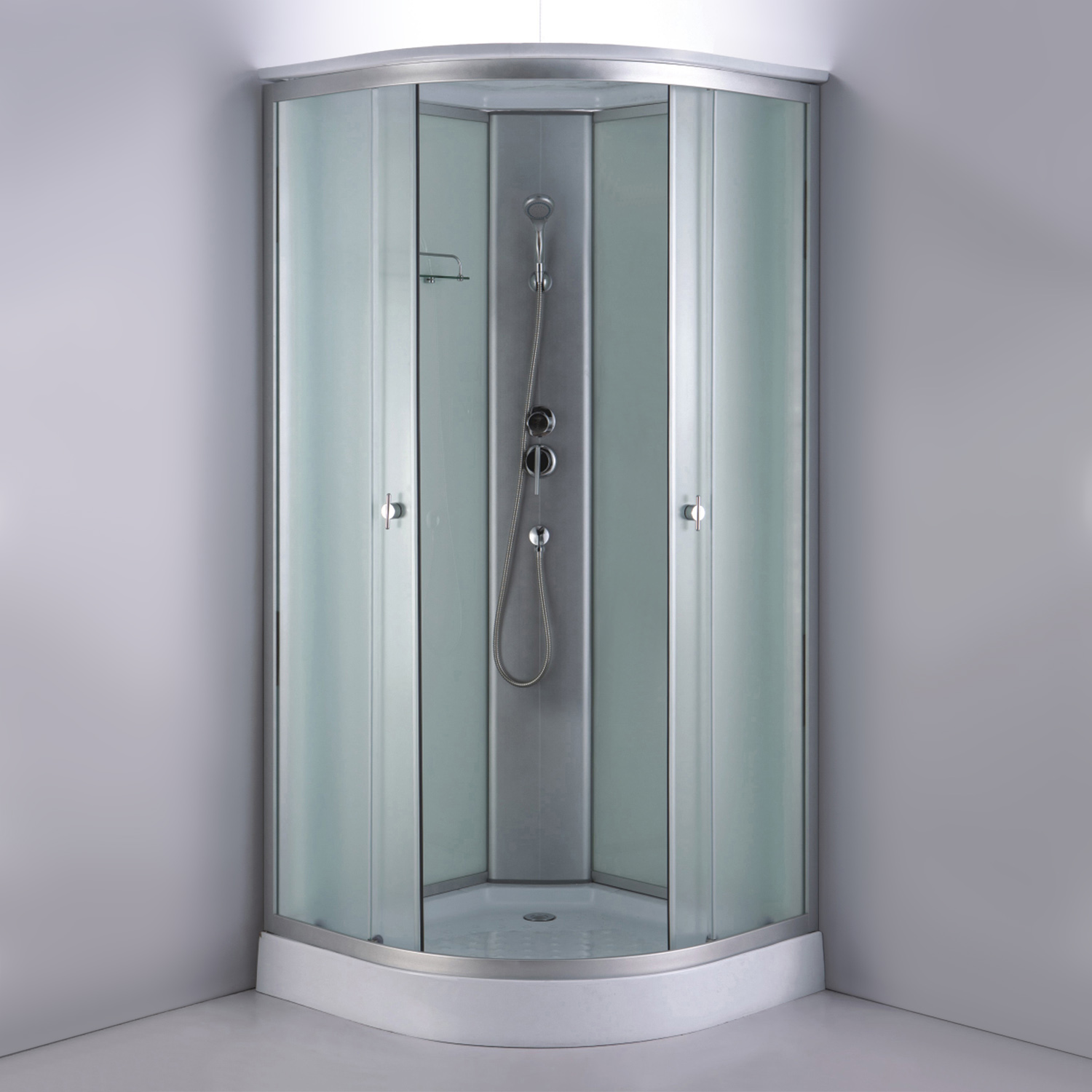 Душевая кабина Comforty СF5881E-B 800*800*2100 стекло крезет, задняя белая стеклянная панель, низкий поддон