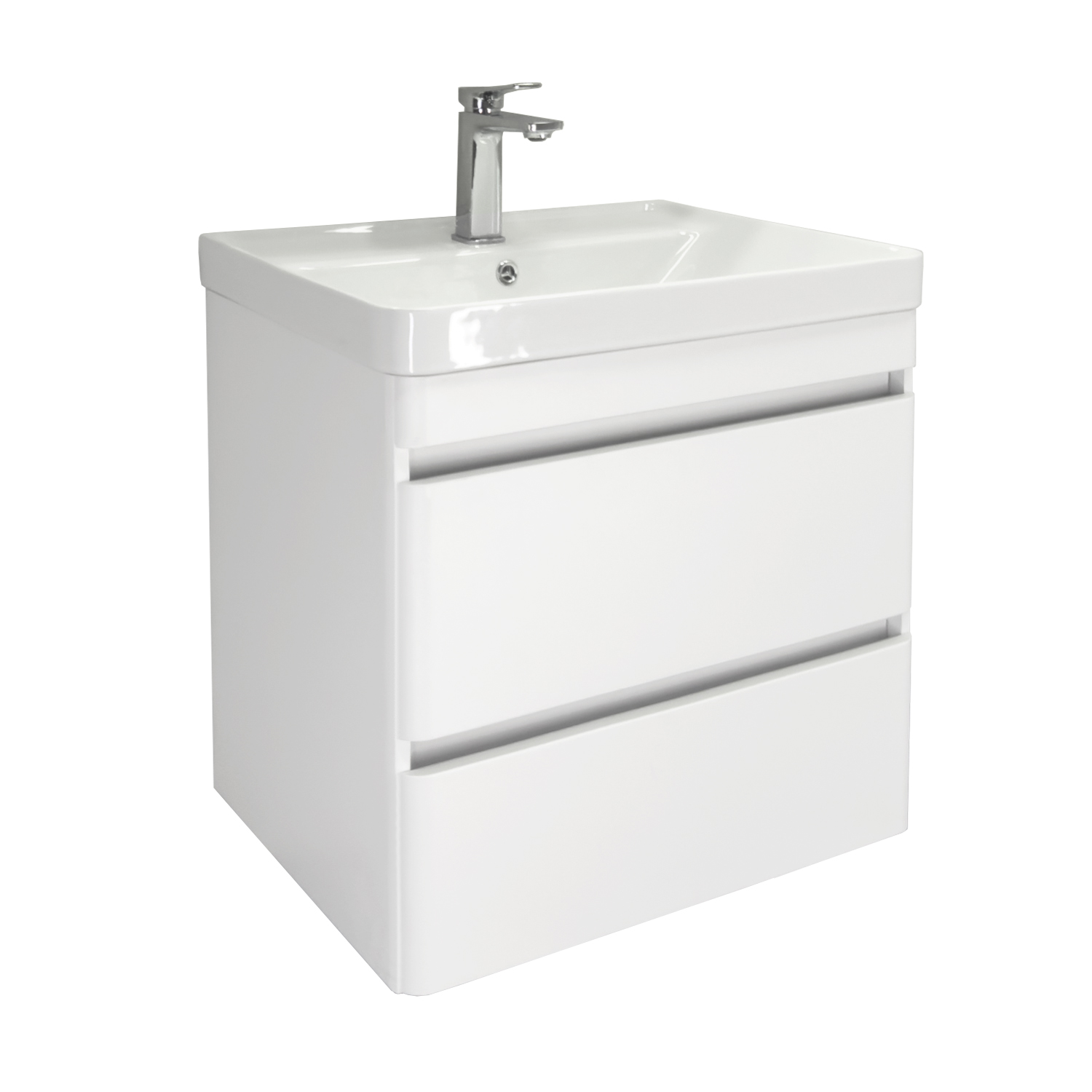 Подвесная тумба-умывальник Comforty Валдай-60П2 белый матовый с раковиной 4460